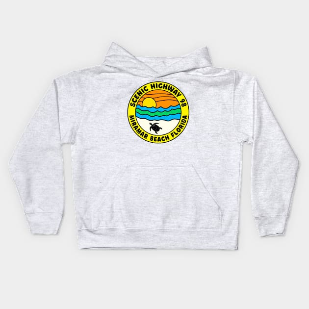 Scenic Highway 98 Miramar Beach Florida Palms Panhandle Emerald Coast Kids Hoodie by TravelTime